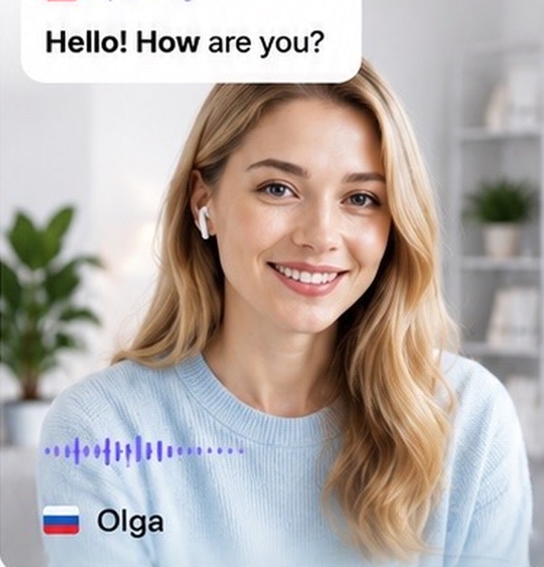 Student listening with translation
